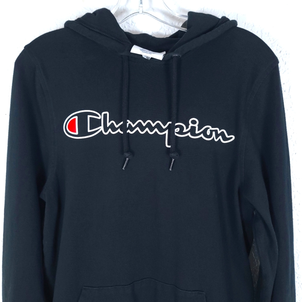 CHAMPION Graphic Sweatshirt Hoodie Black - Picture 2 of 7